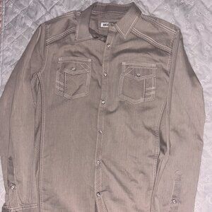 BKE Buckle Mens Western Athletic Fit Pearl Snap Shirt Size M